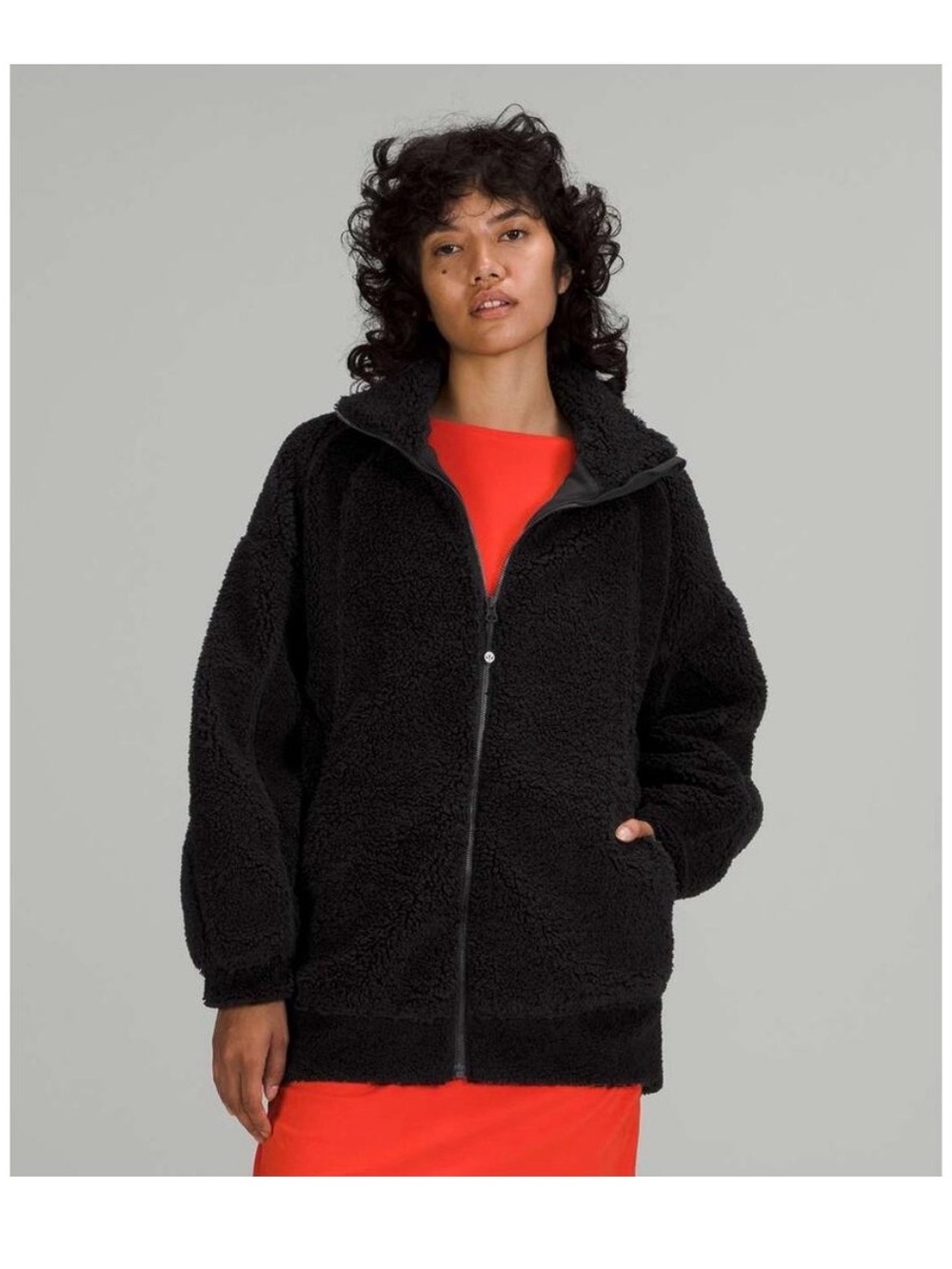 lululemon athletica Black Sherpa Zip Jacket M/L